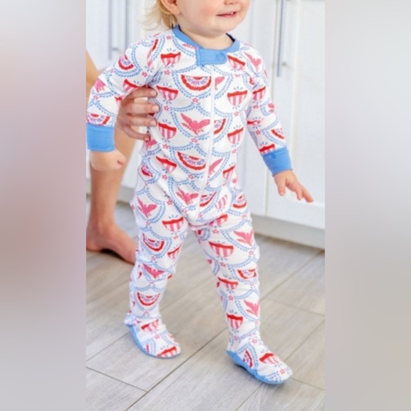The Beaufort Bonnet Company Knox's Night Night American Swag Pajamas Sz. 18-24mo - Picture 1 of 5